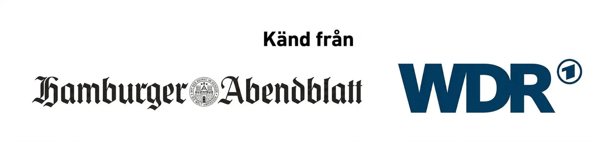 Bild som visar att varumärket är känt från Hamburger Abendblatt och WDR.