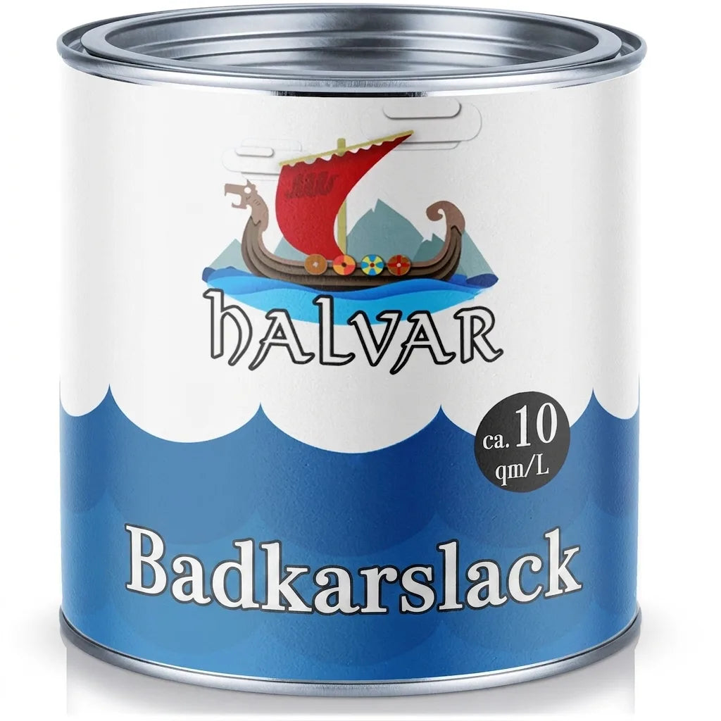 Burk med HALVAR badkarslack, ca 10 kvm/L täckning.
