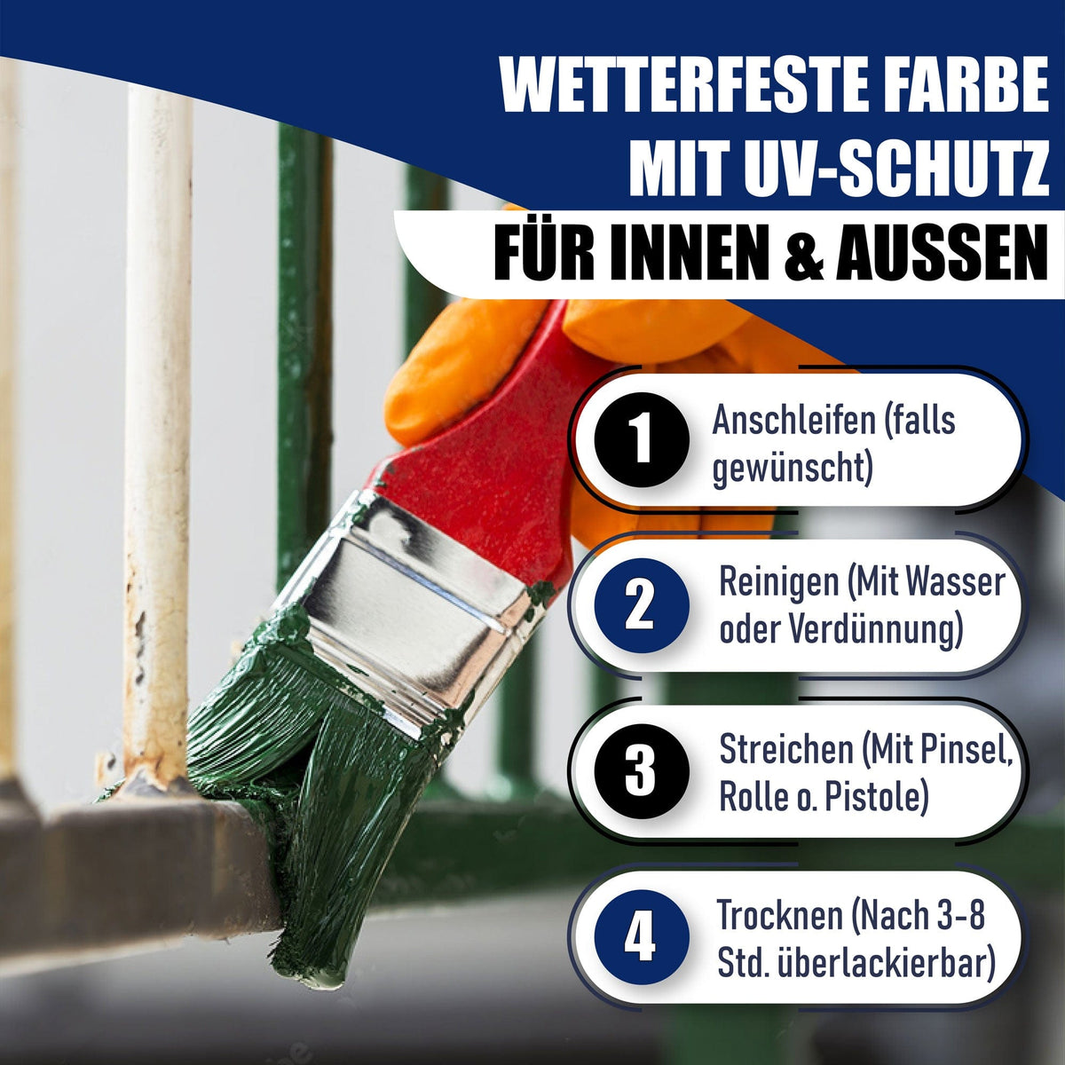 Metallschutzlack 3in1 SEIDENMATT Rundumsorglos-Set (X500) inkl. Zubehör XXL - Hamburger Lack-Profi