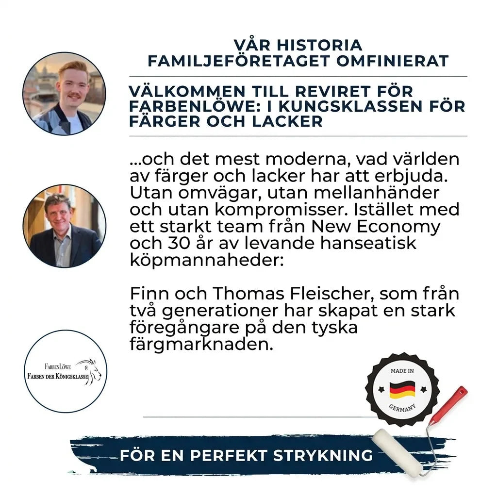 Farbenlöwe: Tysk familjeägd firma för premiumfärger och lacker, tillverkade i Tyskland.