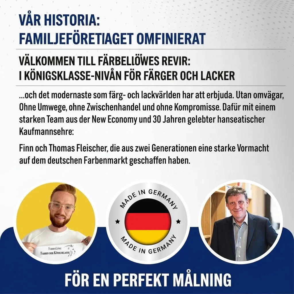 Tyskt familjeföretag omdefinierar färgmarknaden. Finn & Thomas Fleischer, kvalitet 'Made in Germany'.