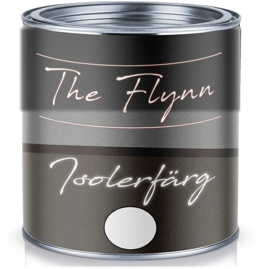 Burk The Flynn Isolierfarbe (isoleringsfärg/grundfärg) med vit färgprövning.